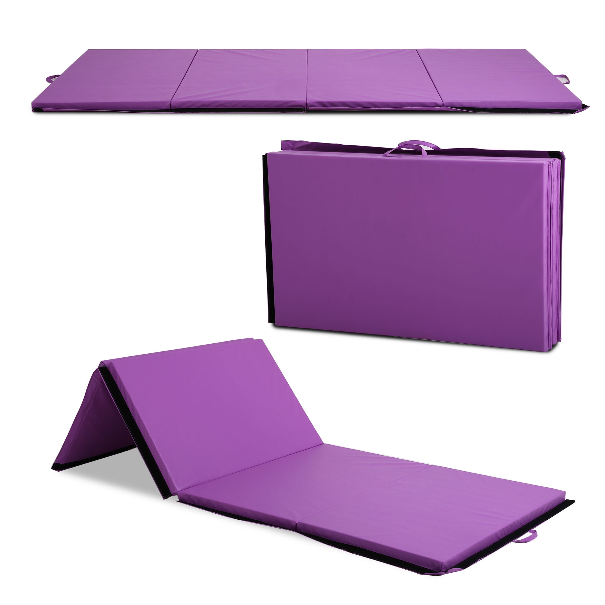 YRLLENSDAN Gymnastics Mat 10x4 FT Foldable Tumbling Mat 4 Folding Mat 2 Inches Thick for Tumbling Stretching Purple