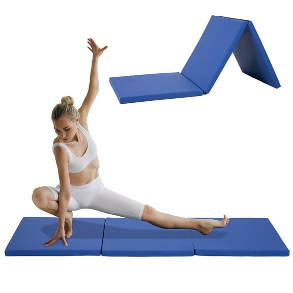 YRLLENSDAN Gymnastics Mat, 6x2 FT Wrestling Mat Thick Yoga Mat 2 Inch Gym Mat Tumbling Mat Gymnastics Mat for Kids Toddler Adult Tumbling, Blue