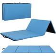 thumbnail image 1 of YRLLENSDAN Gymnastics Mat, 8x4 FT Foldable Tumbling Mat 4 Folding Mat 2 Inches Thick for Tumbling Stretching, Blue, 1 of 7