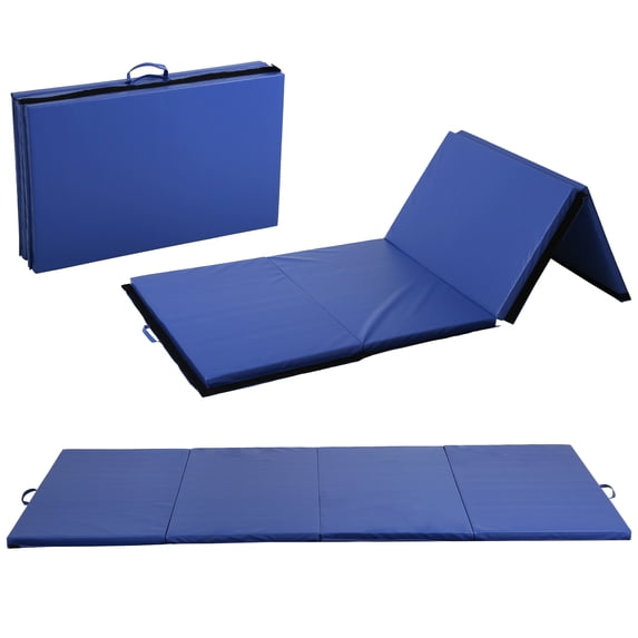 YRLLENSDAN Gymnastics Mats, Cartwheel Mat Wrestling Mat Yoga Mat Thick 2 Inch Folding Exercise Mat Tumbling Mats for Gymnastics for Home, Blue