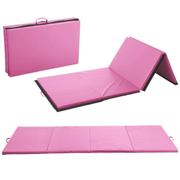 YRLLENSDAN Gymnastics Mats, Cartwheel Mat Wrestling Mat Yoga Mat Thick 2 Inch Folding Exercise Mat Tumbling Mats for Gymnastics for Home, Pink