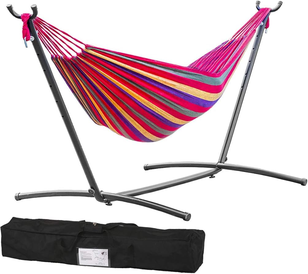 YRLLENSDAN Hammock with Stand for Outside, Portable Hammock Backyard Hammock Freestanding Hammock Outdoor Hammocks, Red