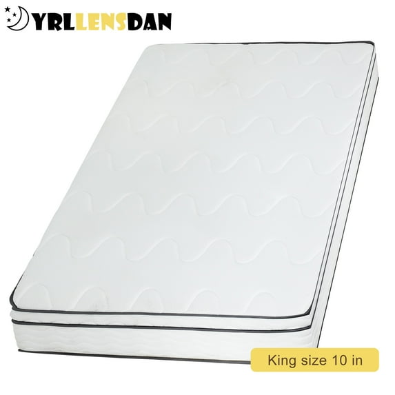 YRLLENSDAN King Size Mattress in a Box, Foam Spring Hybrid Mattress, Medium Firm King Mattress 10 Inch, Fiberglass Free Mattress, CertiPUR-US Certified King Bed Mattress