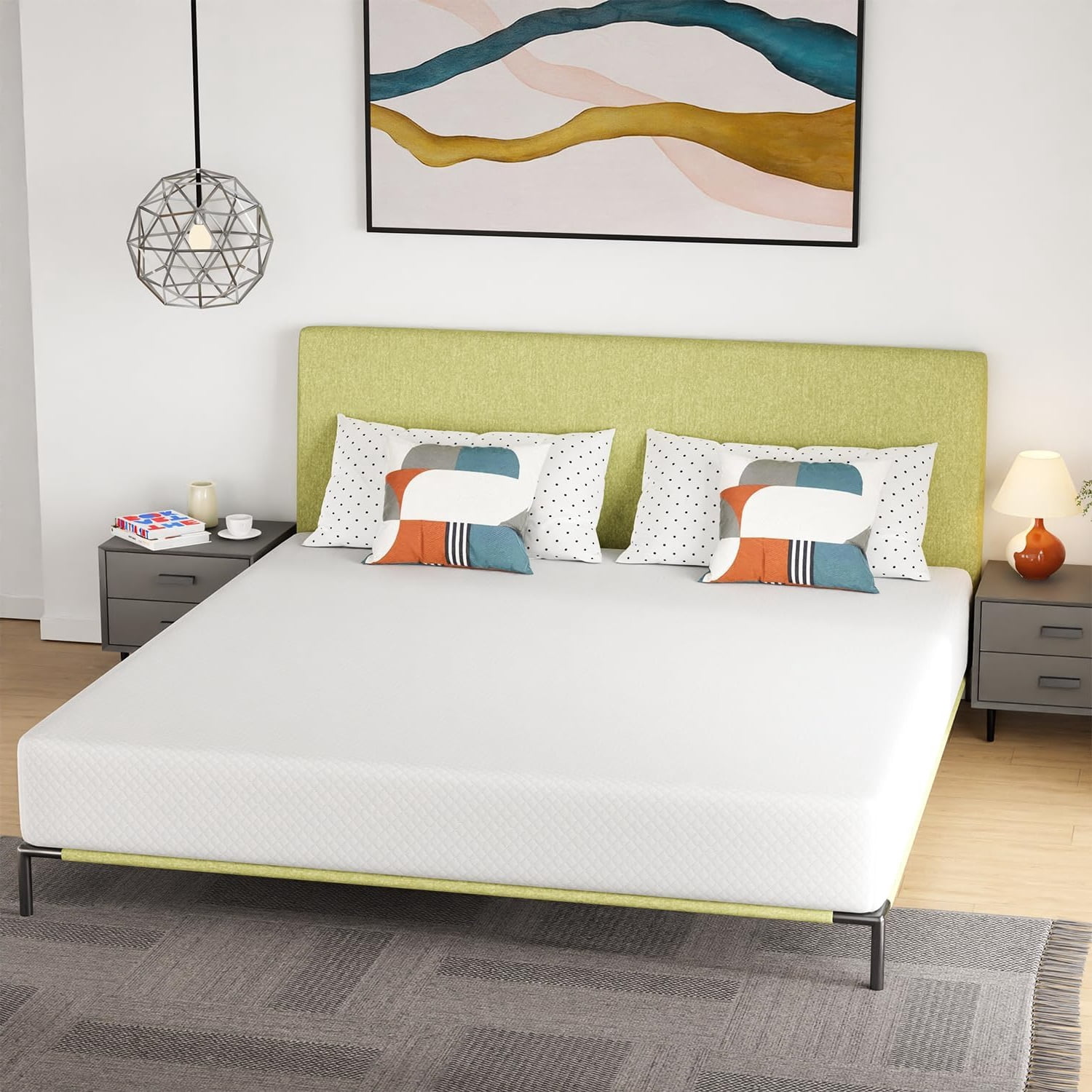 YRLLENSDAN King Size Mattress Medium Firm Mattress Fiberglass Free Certipur-Us Certified Cool Sleep & Comfy Support King Mattress in a Box King Bed Mattress King Memory Foam Mattress, 10 Inch
