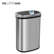 YRLLENSDAN Kitchen Tall Trash Can 13 Gallon Size Touchless Trash Can Motion Sensor Trash Can with Lid Odor-free Automatic Garbage Can 13 Gallon Waterproof Stainless Steel Trash Bin, Silver