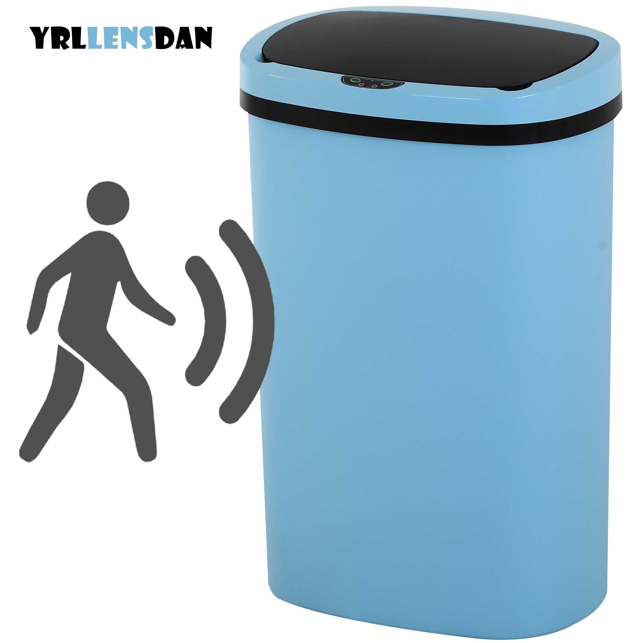 YRLLENSDAN Kitchen Trash Can 13 Gallon Size, Touchless Trash Can 13 Gallon, Motion Sensor Trash Can with Lid, Automatic Garbage Can 13 Gallon,Plastic Tall Trash Bin, Blue