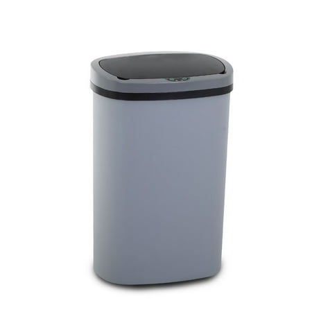 YRLLENSDAN,Kitchen Trash Cans 13 Gallon,Kitchen Garbage Can with Lid,Automatic Trash Cans Touchless,Simple Human Trash Can,Gray