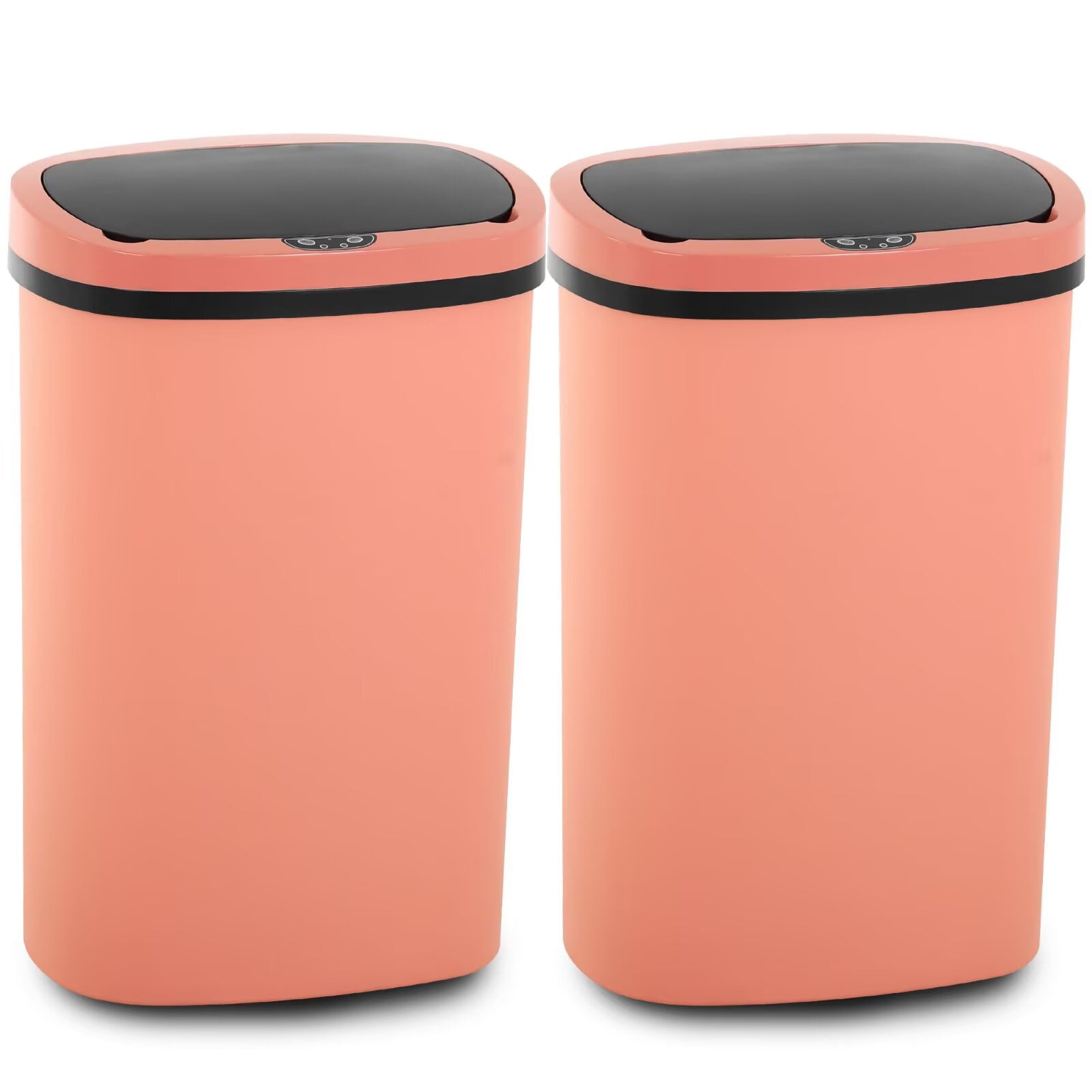 YRLLENSDAN,Kitchen Trash Cans 13 Gallon,Kitchen Garbage Can with Lid,Automatic Trash Cans Touchless,Simple Human Trash Can,PINK,2 Pack