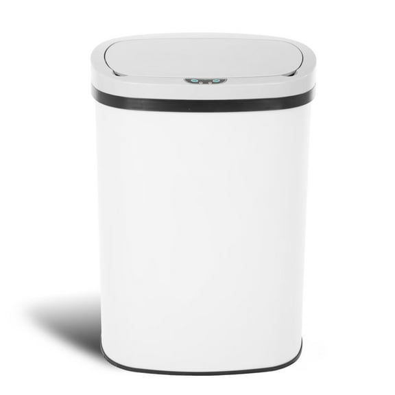 YRLLENSDAN,Kitchen Trash Cans 13 Gallon,Kitchen Garbage Can with Lid,Automatic Trash Cans Touchless,Simple Human Trash Can,WHITE