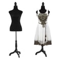 thumbnail image 1 of YRLLENSDAN Mannequin Body Dress Form Torso Female Manikin 49.6-63.4 Inch Height Adjustable Wooden Tripod Stand High Density Foam Portable Display Mannequin (Black), 1 of 7