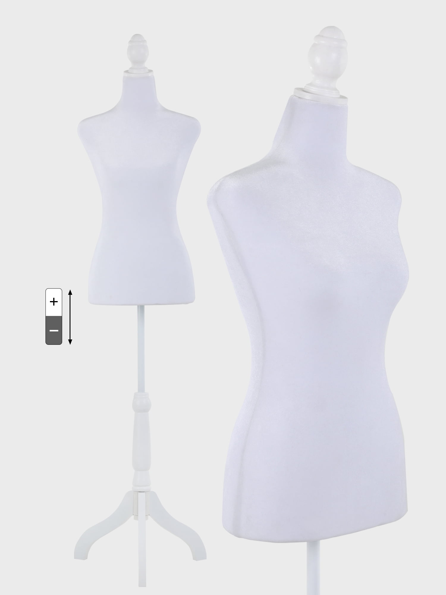 Female Mannequin Torso Dress Form, Clothing Display Model Body Stand with  Head, Wooden Arms and Base for Sewing Clothing, Jewelry, Height Adjustable
