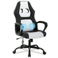 thumbnail image 1 of YRLLENSDAN Massage Gaming Chair Office Gaming Chair Ergonomic Office Chair w/ Lumbar Support Armrest Adjustable Height Computer Gaming Chair Gaming Desk Chair Computer Chairs for Adults,White, 1 of 7
