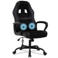 thumbnail image 1 of YRLLENSDAN Massage Gaming Chair Office Gaming Chair Ergonomic Office Chair w/ Lumbar Support Armrest Adjustable Height Computer Gaming Chair Gaming Desk Chair Computer Chairs for Adults,Black, 1 of 7