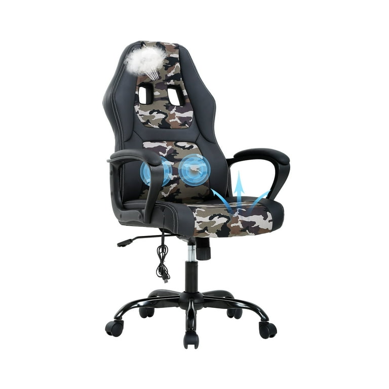 YRLLENSDAN Ergonomic Massage Gaming Chair for Adults PU Leather High Back Office Computer Chair Arms Camo Walmart