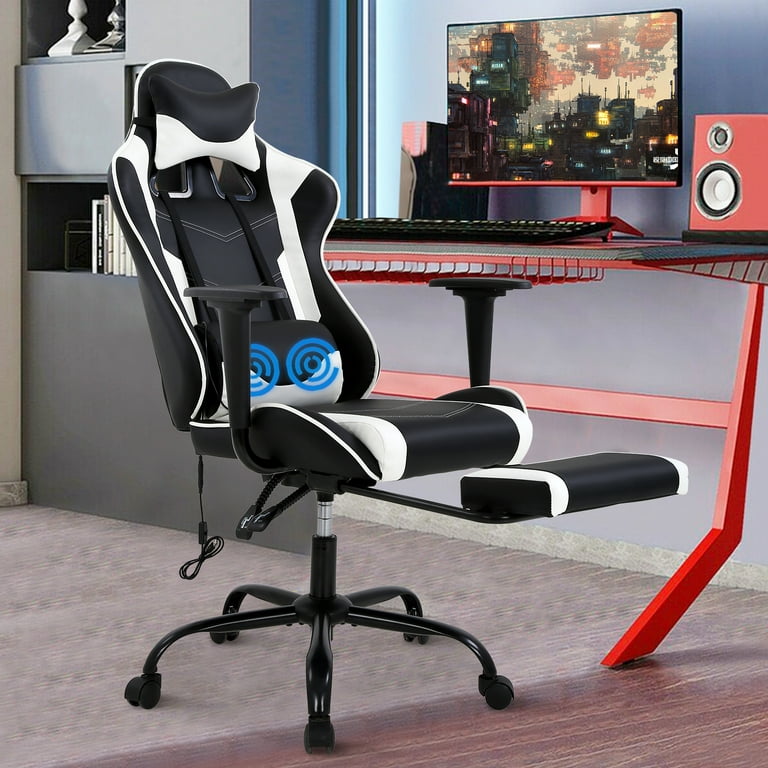 Playseats Adjustable PC & Racing Game Chair with Footrest in Black