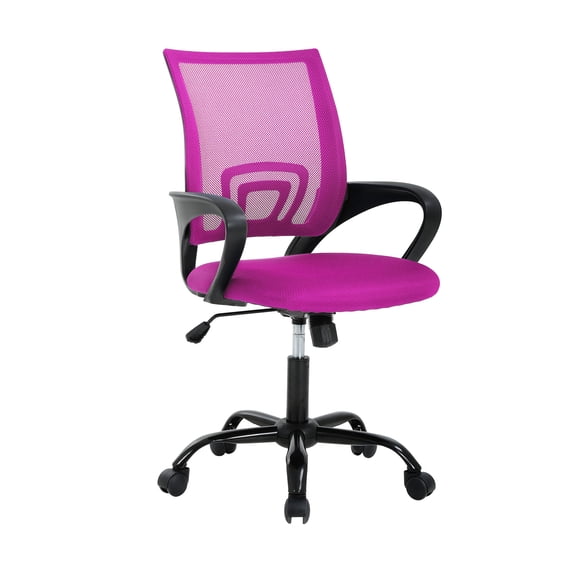 YRLLENSDAN Mesh Ergonomic Office Chair with Breathable Backrest and Lumbar Support Adjustable Desk Chair with Wheels Computer Chairs with Armrest for Adults, Pink