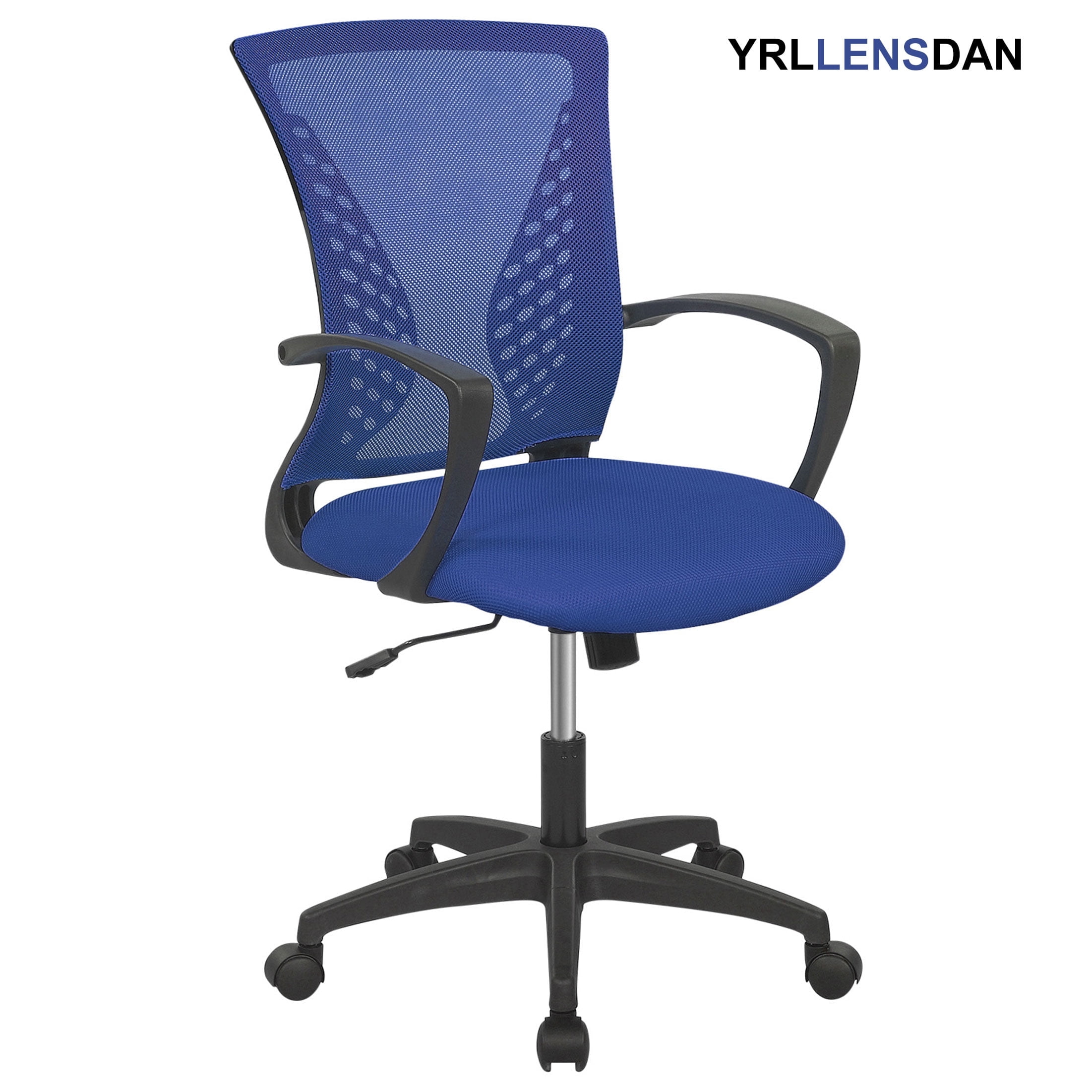 YRLLENSDAN Mesh Office Chair with Wheels Conference Room Chair Mesh Computer Chair for Adults 250lb Rolling Desk Chair with Arms Study Chair Adjustable Height,Blue