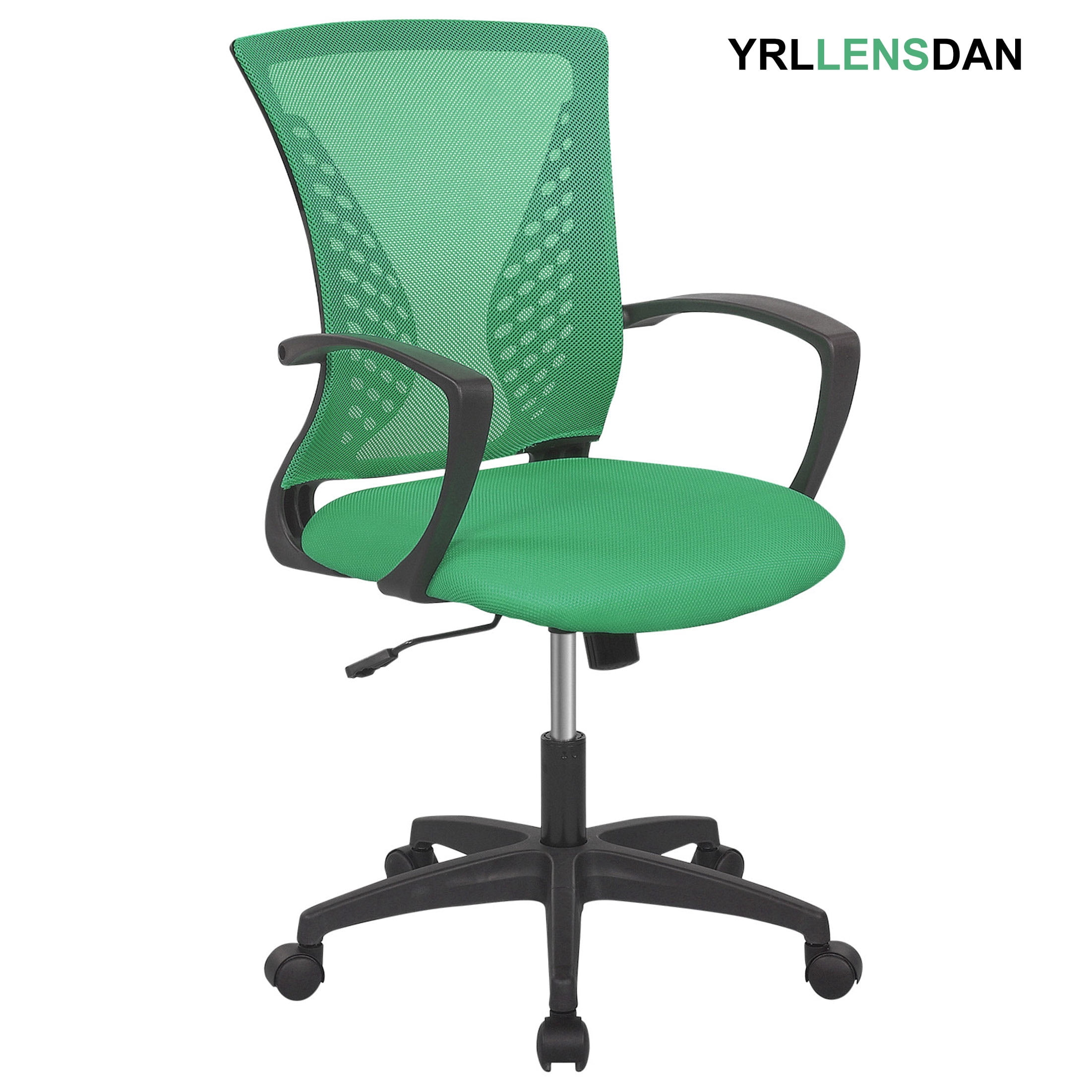 YRLLENSDAN Mesh Office Chair with Wheels Conference Room Chair Mesh Computer Chair for Adults 250lb Rolling Desk Chair with Arms Study Chair Adjustable Height,Green