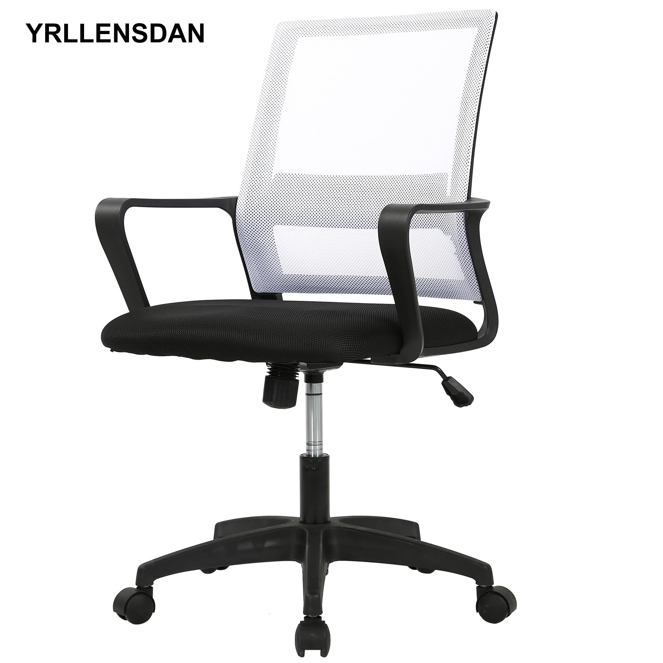YRLLENSDAN Mesh Office Chair with Wheels Rolling Desk Chair with Arms ...