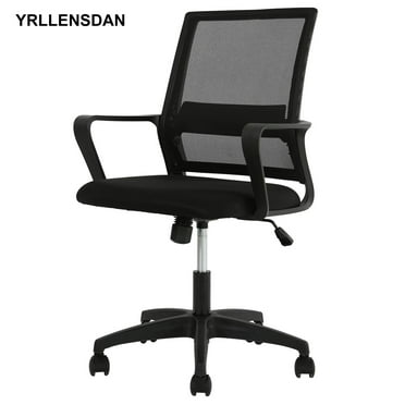 YRLLENSDAN Mesh Office Chair with Wheels Rolling Desk Chair with Arms Mesh Computer Chair for Adults Conference Room Chair Study Chair Adjustable Height,Black