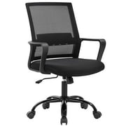 YRLLENSDAN Mesh Office Chairs, Home Office Desk Chairs With Wheels & Arms Pc Chair Rolling Chair Study Chair Computer Chairs For Adults, Black