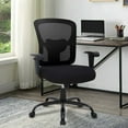 thumbnail image 1 of YRLLENSDAN Metal Nylon Height Adjustment and 360 Degree Swivel Office Desk Chair, Black, 1 of 8
