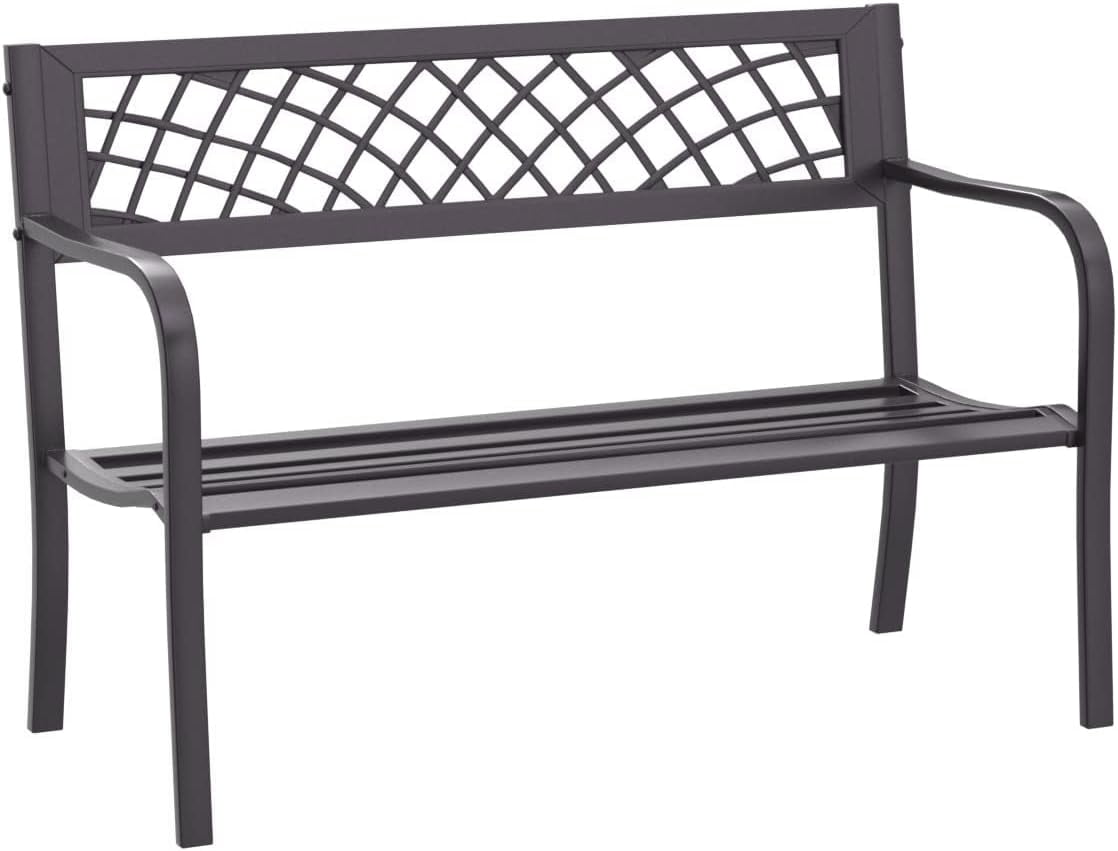 Naipo Outdoor Metal Bench Patio Bench