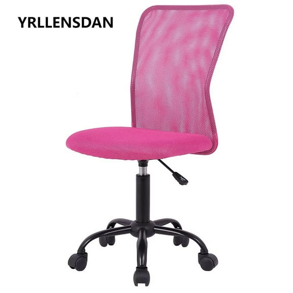 YRLLENSDAN,Office Chair No Arms,Home Office Desk Chairs,Mesh Office Chair,Small Desk Chair,Chair for Desk,Adjustable,with Wheels,Pink