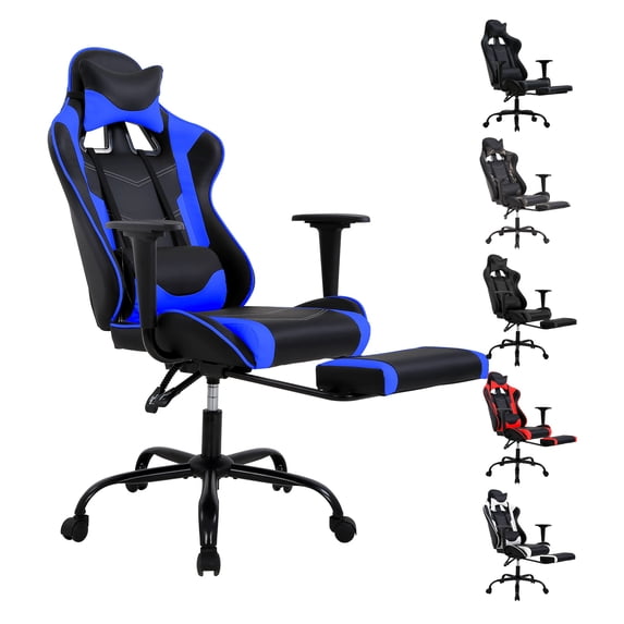 YRLLENSDAN Office Gaming Chair, Computer Chair with Footrest Lumbar Support PC Chair Racing Chair Video Gaming Chair Ergonomic Gaming Chair for Adults Teens, Blue