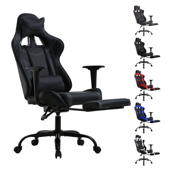 YRLLENSDAN Office Gaming Chair, Computer Chair with Footrest Lumbar Support PC Chair Racing Chair Video Gaming Chair Ergonomic Gaming Chair for Adults Teens, Grey