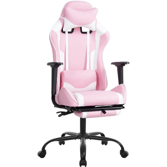 YRLLENSDAN Office Gaming Chair, Computer Chair with Footrest Lumbar Support PC Chair Racing Chair Video Gaming Chair Ergonomic Gaming Chair for Adults Teens, Pink