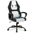 thumbnail image 1 of YRLLENSDAN Office Gaming Chairs Ergonomic Office Chair w/ Lumbar Support Armrest PU Leather Adjustable Height Computer Gaming Chair Gaming Desk Chair Gaming Computer Chairs for Adults, White, 1 of 7