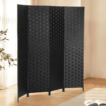 YRLLENSDAN Partition Room Dividers with 4 Panels, Wood Folding Privacy Screen for Room Portable Room Divider Screen Freestanding Decorative Privacy Dressing Screen for Bedroom, Living Room, Office