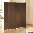 thumbnail image 1 of YRLLENSDAN Partition Room Dividers with 4 Panels, Wood Folding Privacy Screen for Room Portable Room Divider Screen Freestanding Decorative Privacy Dressing Screen for Bedroom, Living Room, Office, 1 of 8