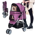 thumbnail image 1 of YRLLENSDAN Pet Stroller for Medium Small Dogs Cats, Foldable Dog Stroller Traveling Strollers with Storage Basket & Cup Holder Lightweight Pet Stroller 3Wheels, Purple, 1 of 7