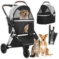 thumbnail image 1 of YRLLENSDAN Pet Stroller, Premium 3-in-1 Multi-function Foldable Dog Stroller w/ 4 wheels Traveling Strollers for Medium Small Dogs Cats Aluminium Frame, Grey, 1 of 7