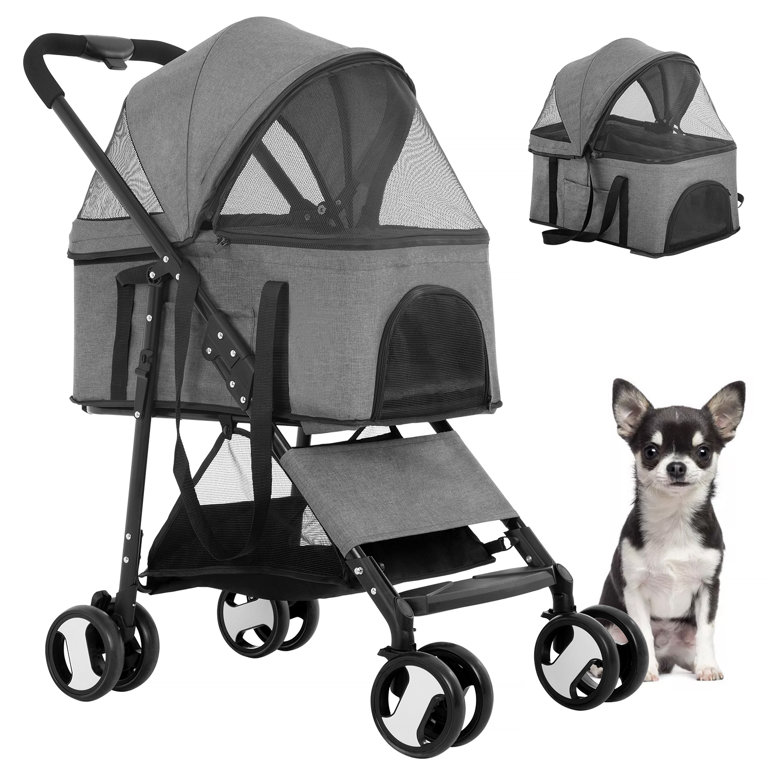 YRLLENSDAN Pet Stroller Premium 3in1 Multifunction Dog Cat Jogger Stroller for Medium Small