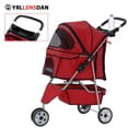 thumbnail image 1 of YRLLENSDAN Pet Stroller for Small Dog 10 lbs All Terrain Dog Stroller for Medium Dog 30 lbs Cat Stroller for 2 Cats Doggy Puppy Stroller with Furry Pad Portable Dog Cart with Wheels,Red, 1 of 8
