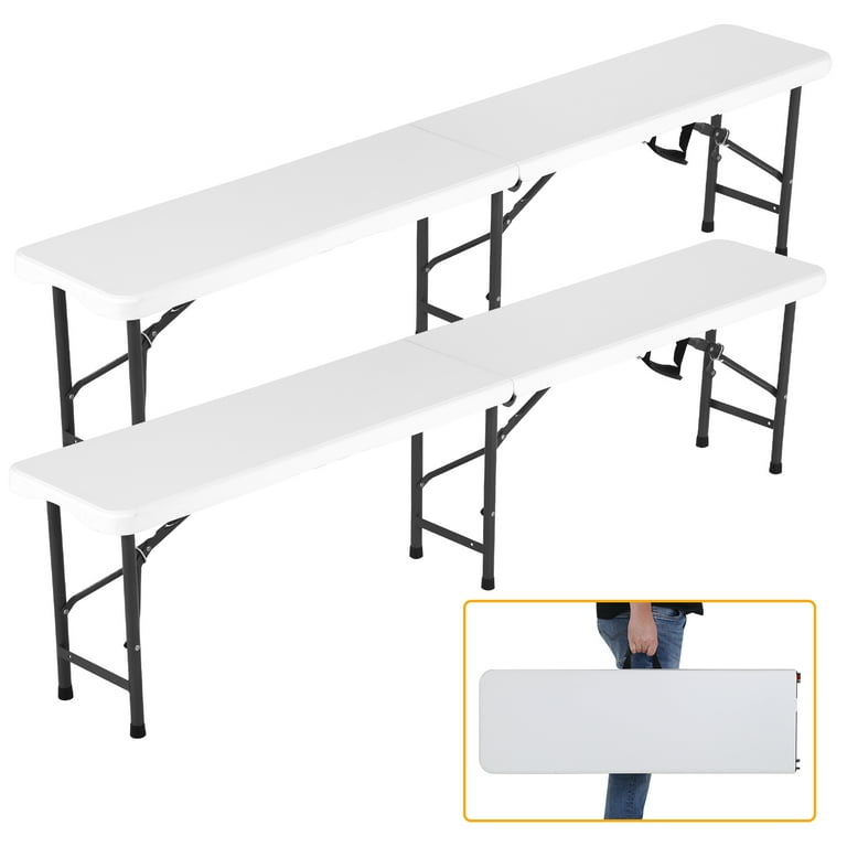 YRLLENSDAN Portable Plastic Folding Bench 6 Feet for Outdoors
