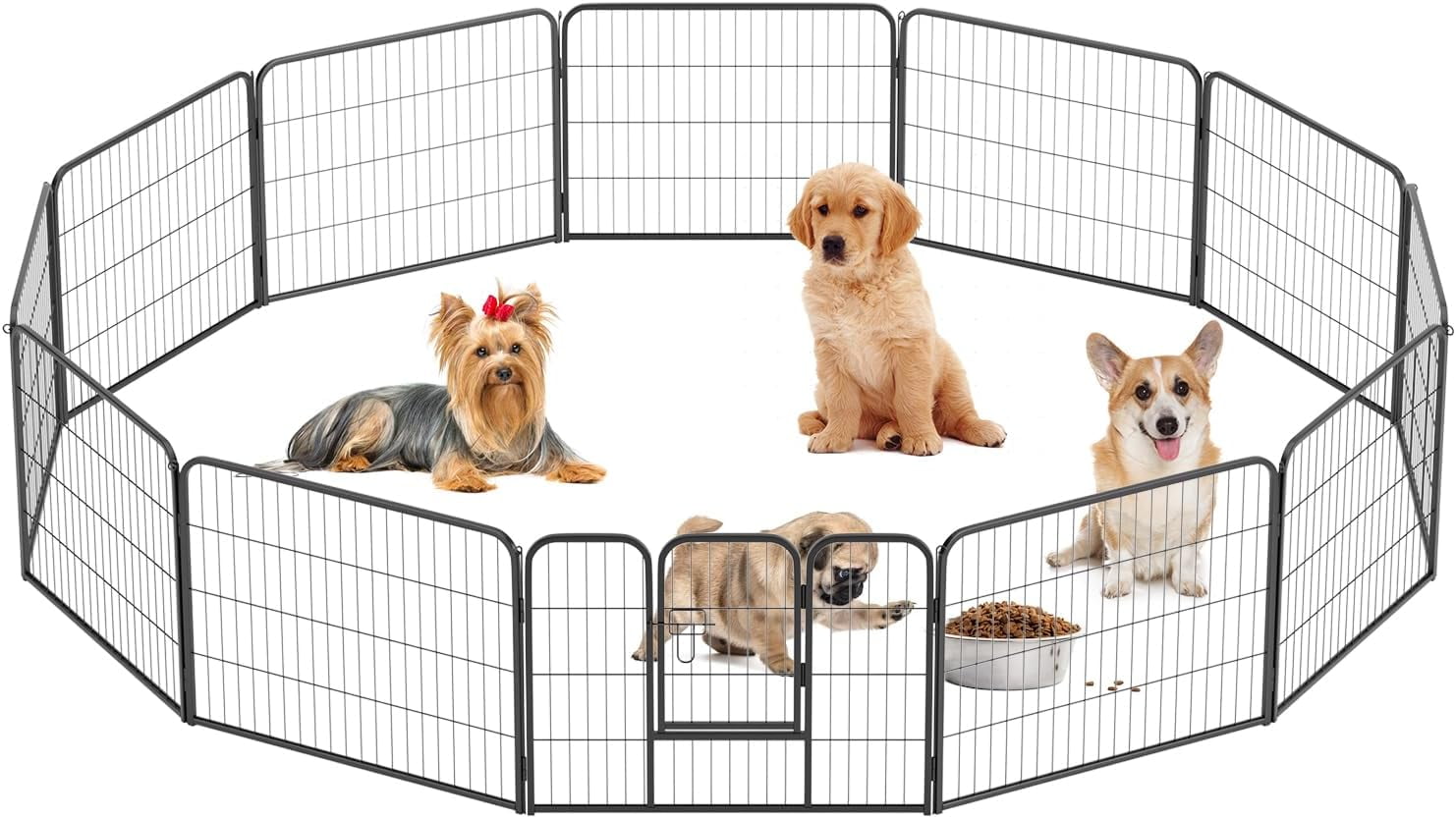 YRLLENSDAN Puppy Playpen Indoor 24"H 12 Panels Portable Dog Playpens