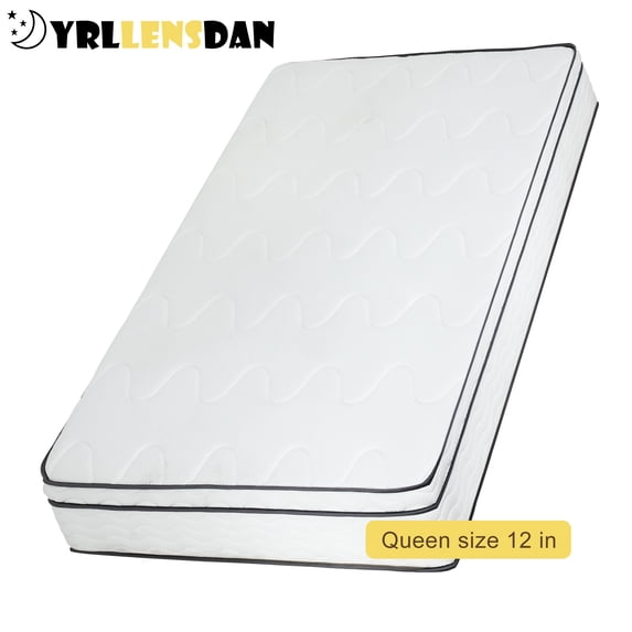YRLLENSDAN Queen Mattress in a Box, Foam Spring Hybrid Mattress, Medium Firm Queen Mattress 12 Inch, Fiberglass Free Mattress Queen Double Bed Mattress