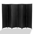 thumbnail image 1 of YRLLENSDAN Room Divider, Folding Screen Wood Mesh Woven Design Privacy Room Partition Foldable Portable Partition Divider Screen, Black, 1 of 8