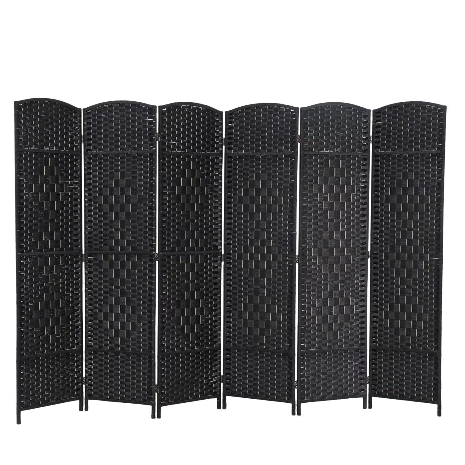 YRLLENSDAN,Room Dividers Panels Folding,Privacy wall Indoor,Wall Divider for Room Separation,Folding Privacy Screen, Freestanding,Wood,6 Panel,Black