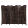 thumbnail image 1 of YRLLENSDAN,Room Dividers Panels Folding,Privacy wall Indoor,Wall Divider for Room Separation,Folding Privacy Screen, Freestanding,Wood,6 Panel,Brown, 1 of 7
