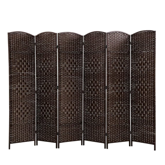 YRLLENSDAN,Room Dividers Panels Folding,Privacy wall Indoor,Wall Divider for Room Separation,Folding Privacy Screen, Freestanding,Wood,6 Panel,Brown