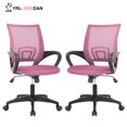thumbnail image 1 of YRLLENSDAN Set of 2 Conference Room Chairs Mesh Office Chair with Wheels Rolling Desk Chair with Arms Mesh Computer Chair for 250lb Adults Study Chair Adjustable Height,Pink, 1 of 7