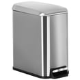 thumbnail image 1 of YRLLENSDAN Small Bathroom Trash Can with Lid, Step Trash Can with Foot Pedal, Stainless Steel Small Garbage Can for Bedroom Kitchen Office Dorm, Silver, 1 of 7