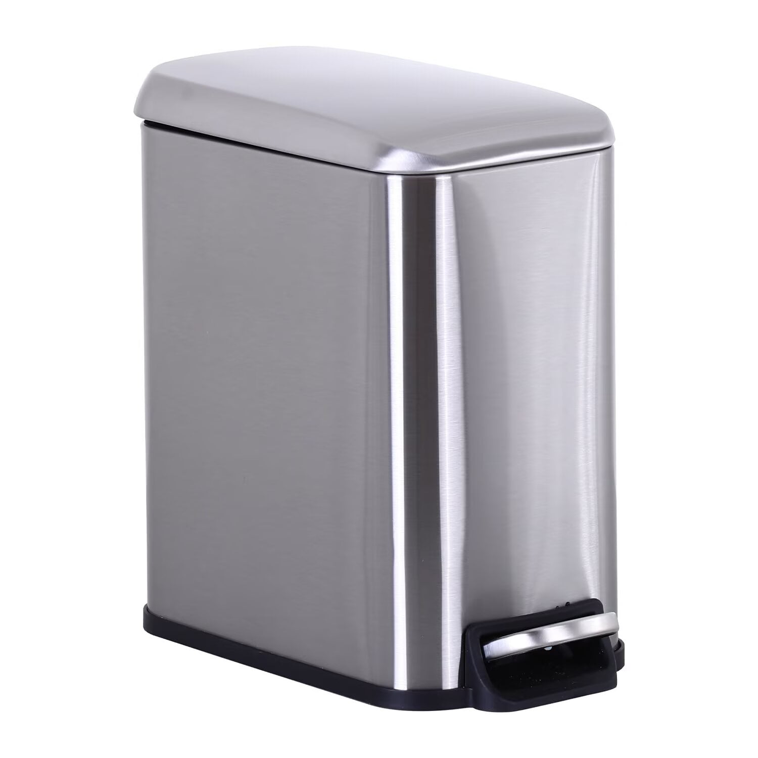 YRLLENSDAN,Stainless Steel Kitchen Trash Cans,Small Trash Can with Lid,Bathroom Trash Cans,Removable Bucket,with Foot Pedal,1.3 Gallon,SS