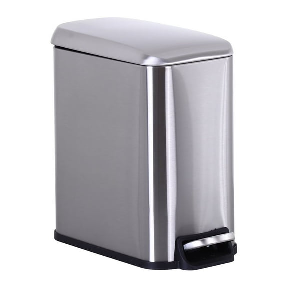 YRLLENSDAN,Stainless Steel Kitchen Trash Cans,Small Trash Can with Lid,Bathroom Trash Cans,Removable Bucket,with Foot Pedal,1.3 Gallon,SS