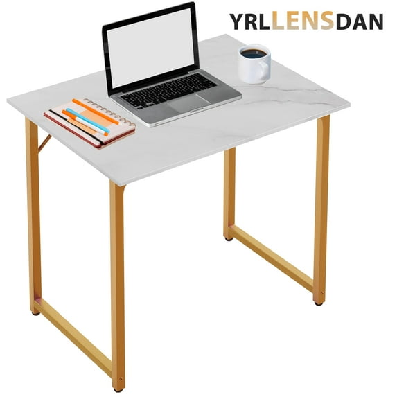 YRLLENSDAN Study Computer Desk for Small Space Simple Industrial Desk Study Table for Adults Teen Office Desk Work Desk for Home Writing Desk 19.7*32 in,White